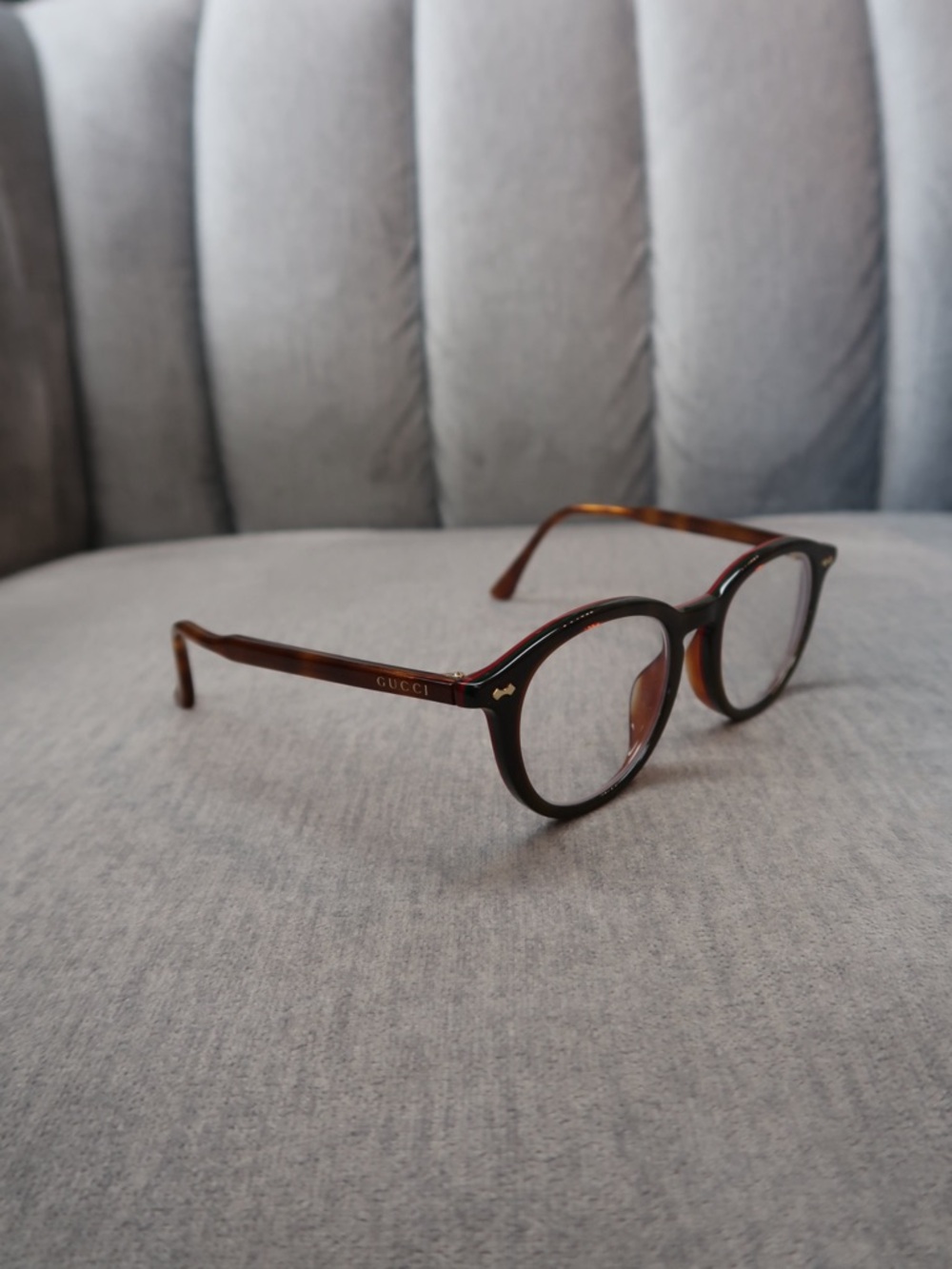 Gucci Brown Tortoiseshell Round Eyeglass Frames -  Accessories